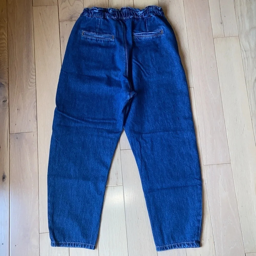 Zara Baggy Paperbag jeans with front patch pockets size 6, EUC